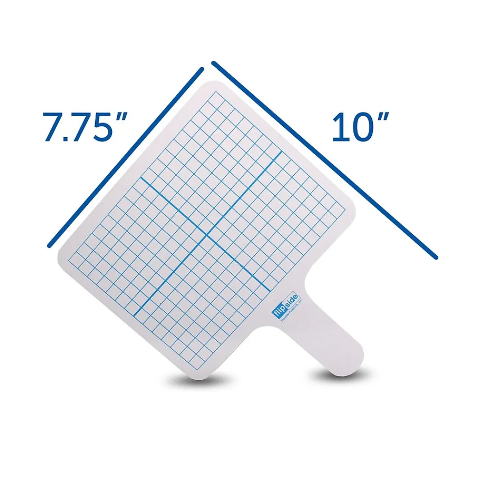 Dry Erase*Flipside Graphing Paddles Dry Erase Whiteboard, 7.75" x 10", 12/Pack (FLP18124)