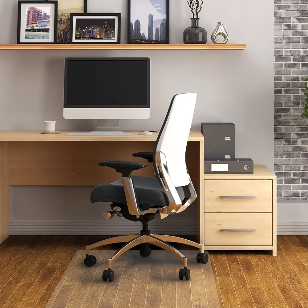 Chair Mats*Floortex Advantagemat Hard Floor Chair Mat, 45" x 53", Clear PVC (FRPF1213425EV)