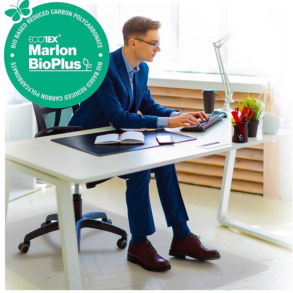 Chair Mats*Floortex Ecotex BioPlus Hard Floor Chair Mat, 45" x 53", Clear Bio Based Polycarbonate (NRCMFLBS0003)