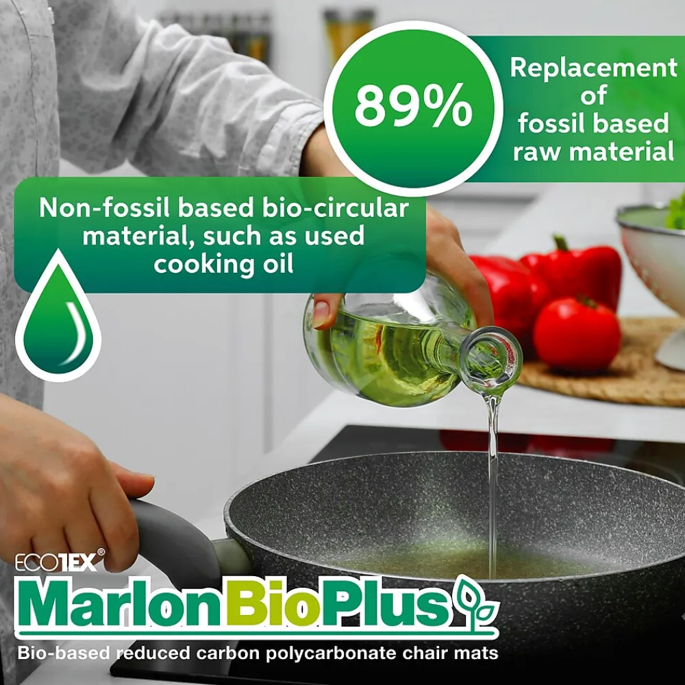 Chair Mats*Floortex Ecotex BioPlus Hard Floor Chair Mat, 45" x 53", Clear Bio Based Polycarbonate (NRCMFLBS0003)