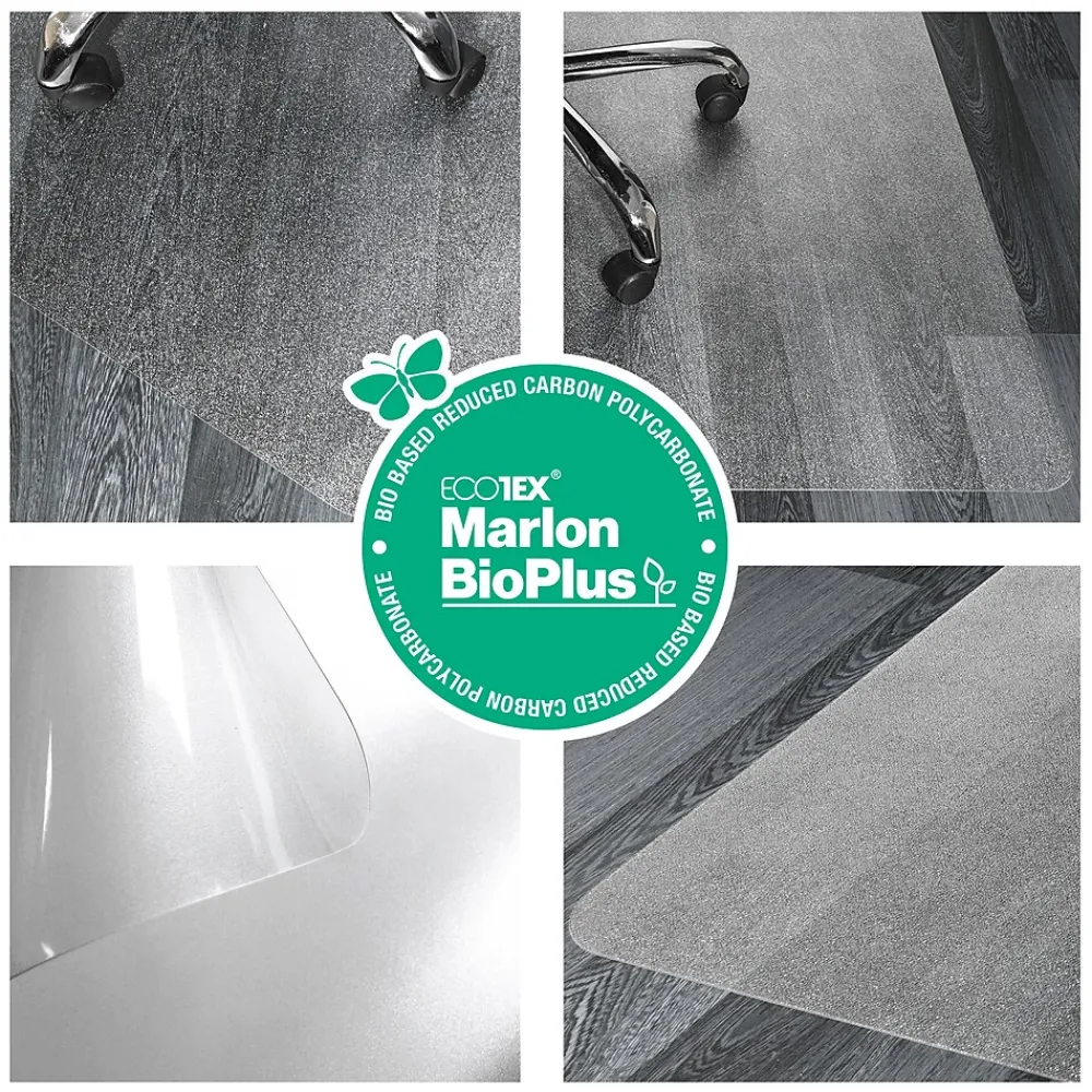 Chair Mats*Floortex Ecotex BioPlus Hard Floor Chair Mat, 35" x 47", Clear Bio Based Polycarbonate (NCCMFLBS0002)