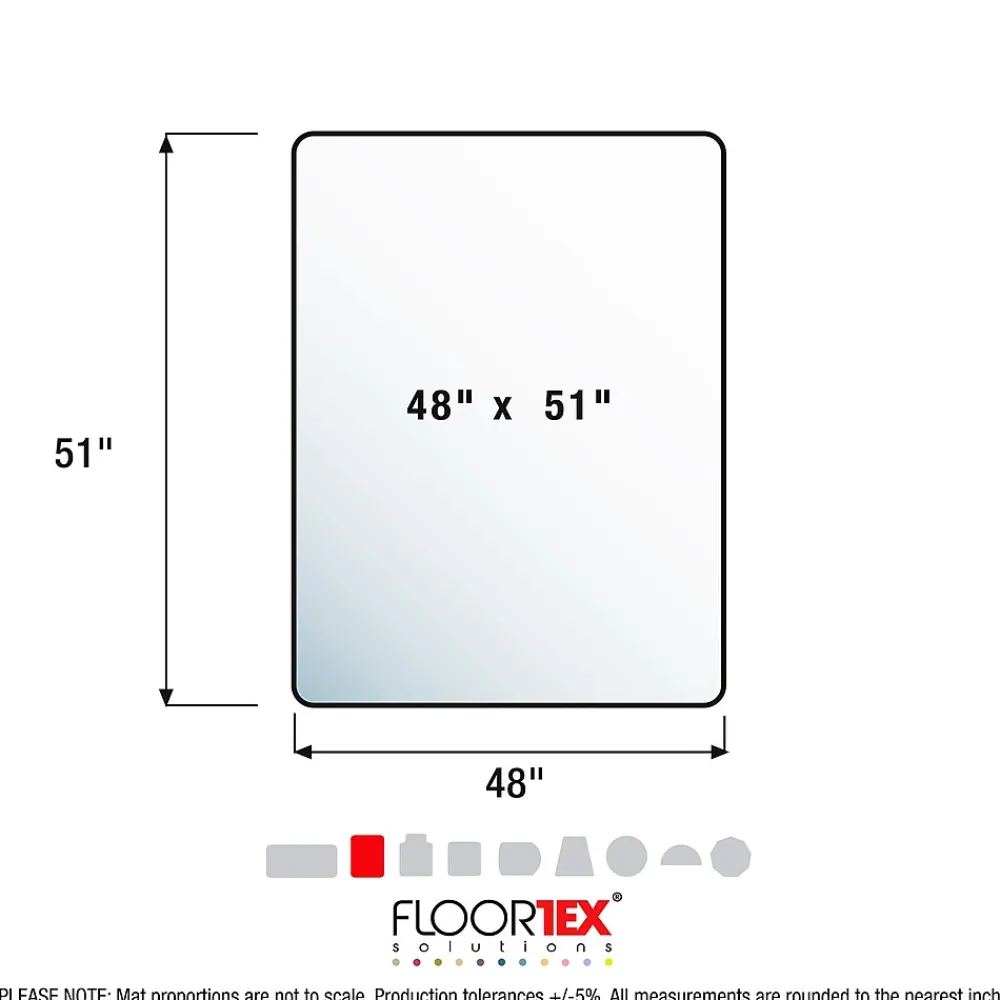 Chair Mats*Floortex Evolutionmat Hard Floor Chair Mat, 48" x 51", Clear Enhanced Polymer (FRECO124851EP)