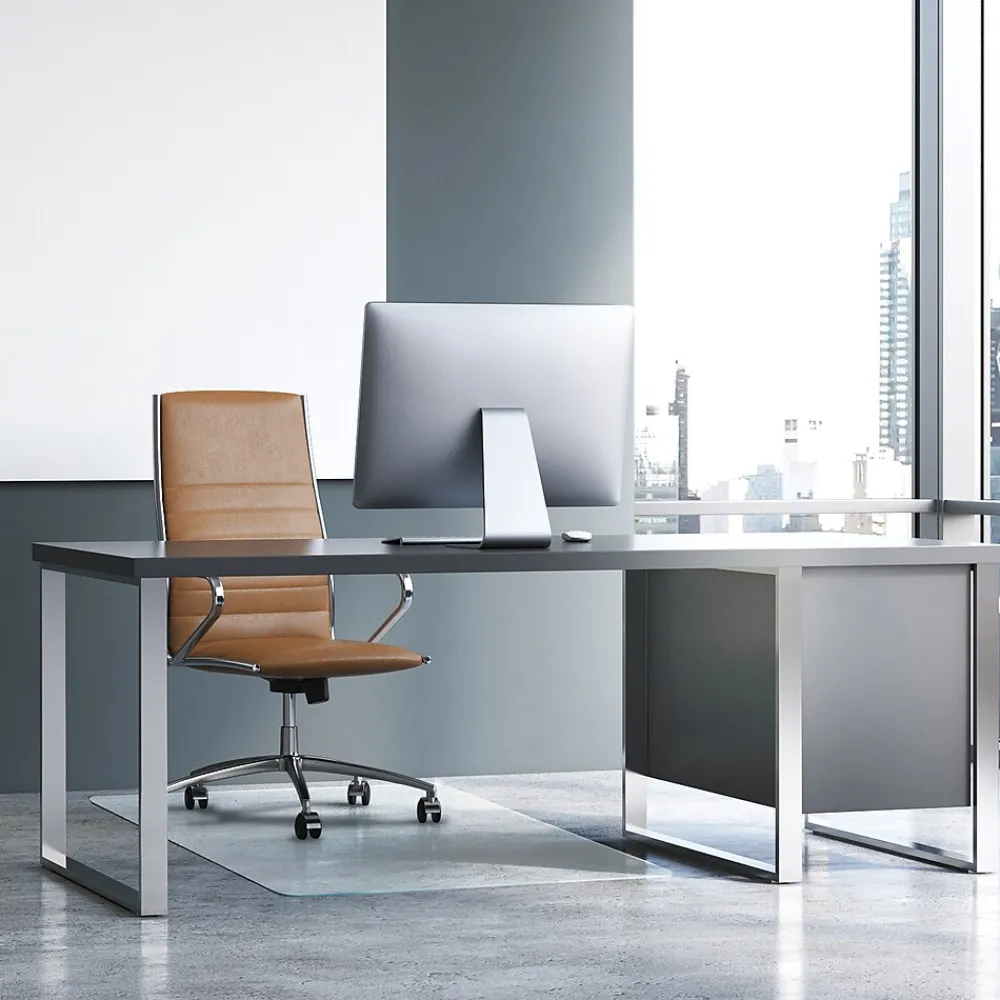 Chair Mats*Floortex Glaciermat Carpet & Hard Floor Chair Mat, 36" x 48", Crystal Clear Glass (FC123648EG)