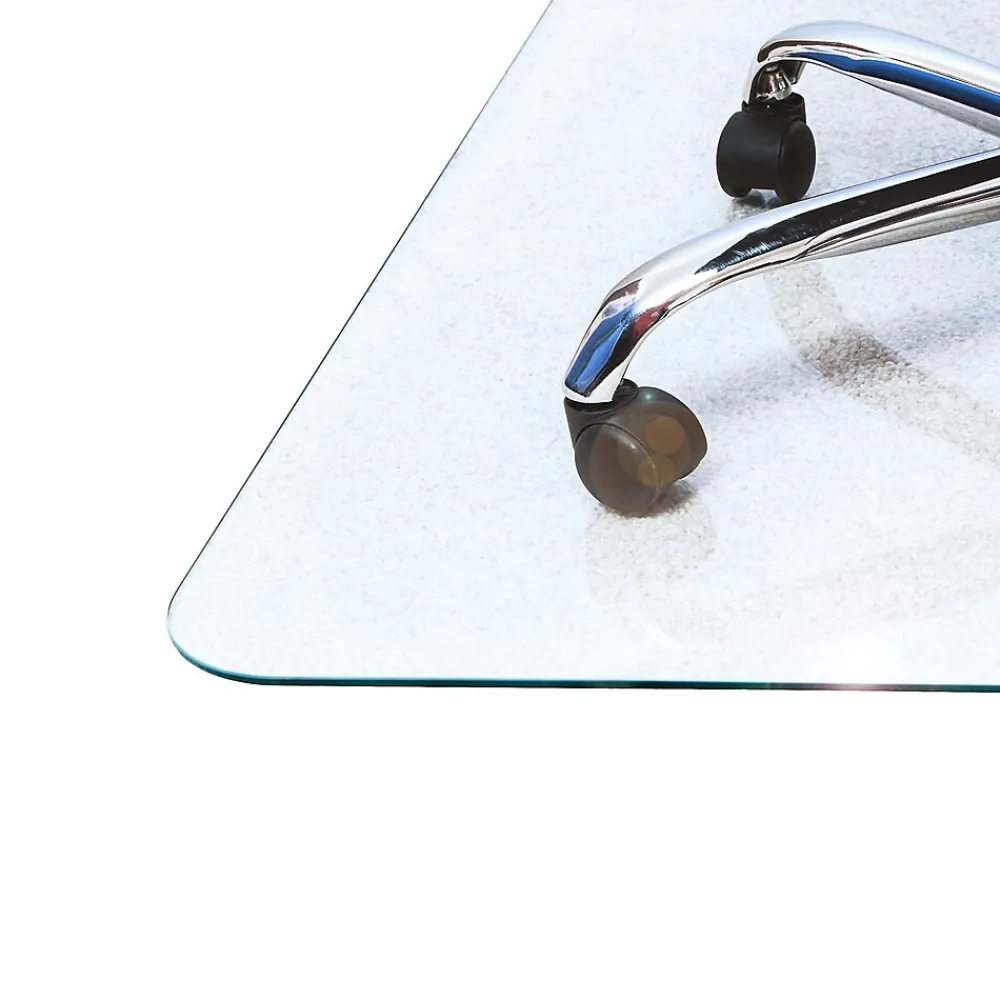 Chair Mats*Floortex Glaciermat Carpet & Hard Floor Chair Mat, 36" x 48", Crystal Clear Glass (FC123648EG)