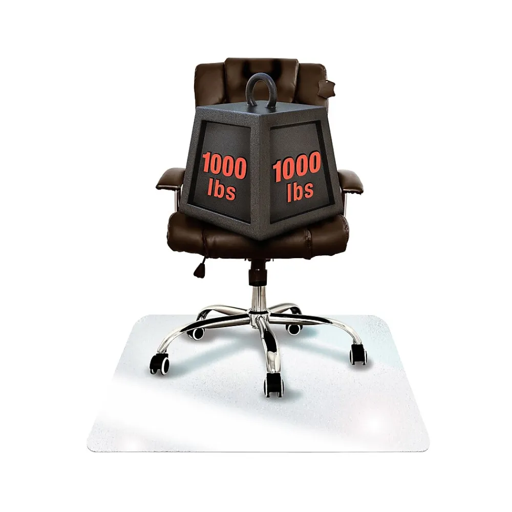 Chair Mats*Floortex Glaciermat Carpet & Hard Floor Chair Mat, 36" x 48", Crystal Clear Glass (FC123648EG)