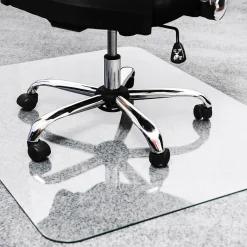 Chair Mats*Floortex Glaciermat Carpet & Hard Floor Chair Mat, 36" x 40", Crystal Clear Glass (NCCMFLGL0012)