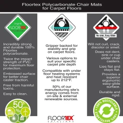 Chair Mats*Floortex Ultimat Carpet Chair Mat, 48