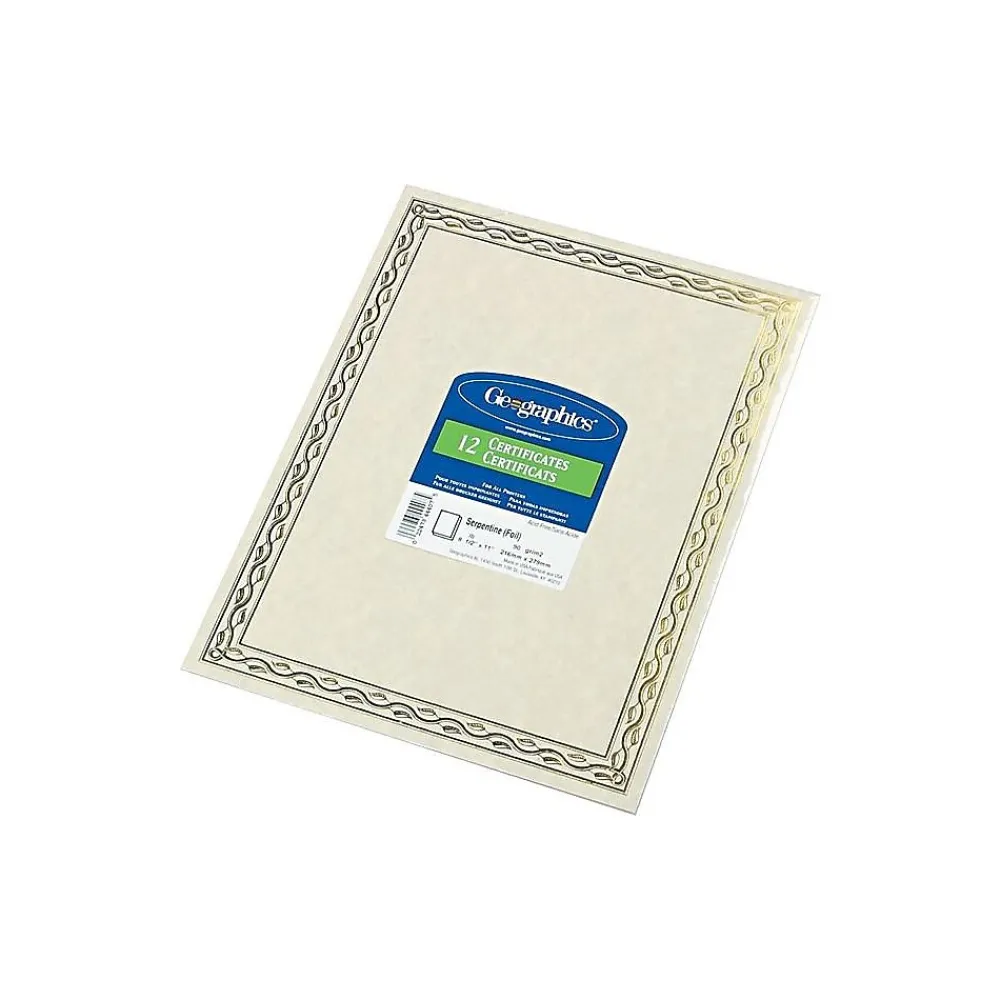 Awards & Certificates*Geographics Serpentine Award Certificates, 8.5" x 11", Natural, 12/Pack (GEO44407)