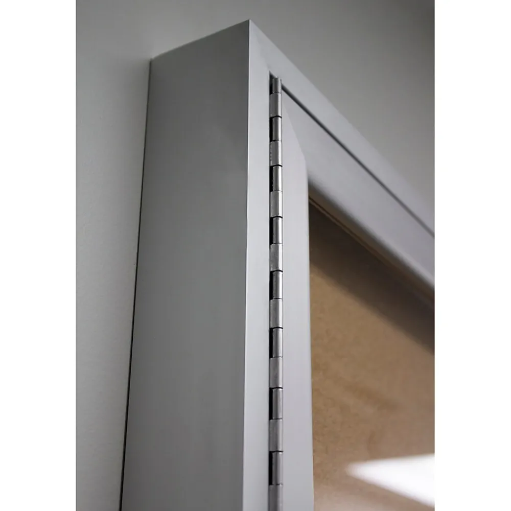 Bulletin*Ghent 4' H x 6' W Enclosed Natural Cork Bulletin Board with Satin Frame, 3 Door (PA34872K)