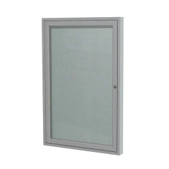 Bulletin*Ghent 3' H x 2' W Enclosed Vinyl Bulletin Board with Satin Frame, 1 Door, Silver (PA13624VX-193)