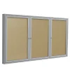 Bulletin*Ghent 4' H x 6' W Enclosed Vinyl Bulletin Board with Satin Frame, 3 Door (PA34872VX-181)