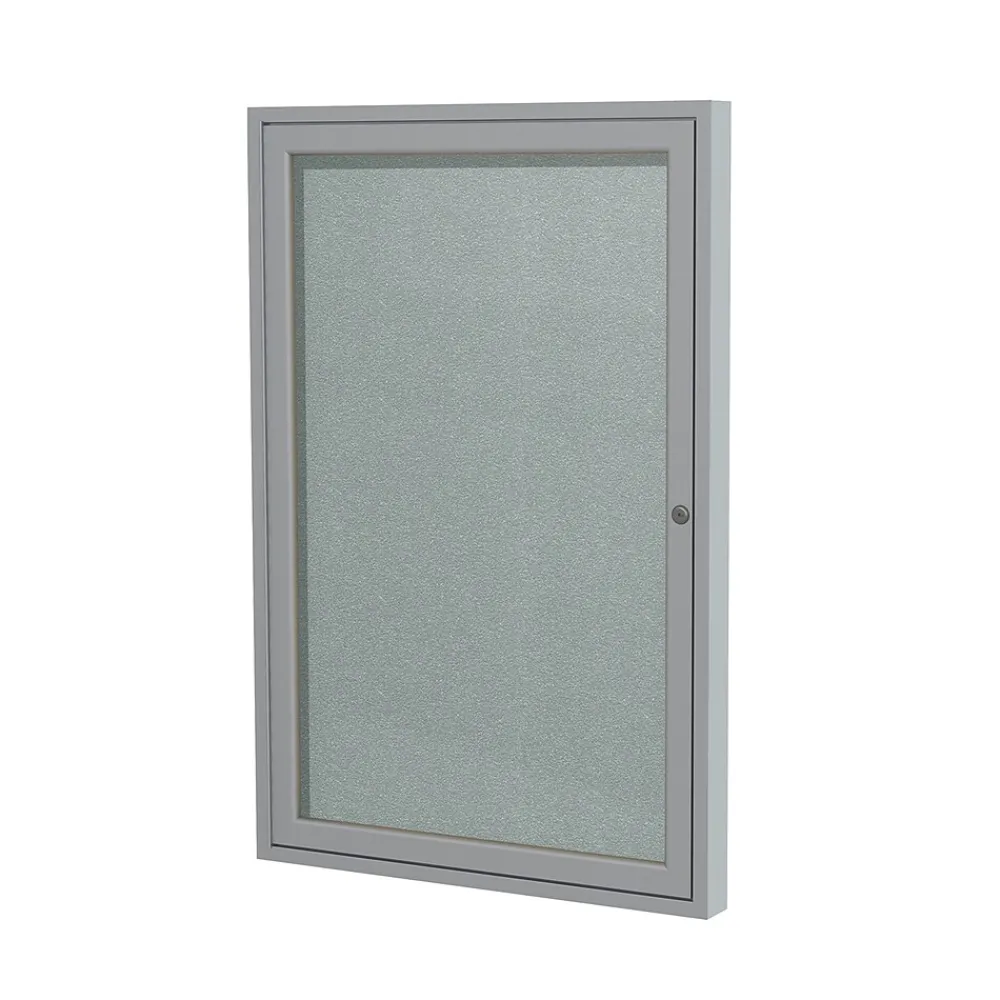 Bulletin*Ghent 24" H x 18" W Enclosed Vinyl Bulletin Board with Satin Frame, 1 Door (PA12418VX-193)
