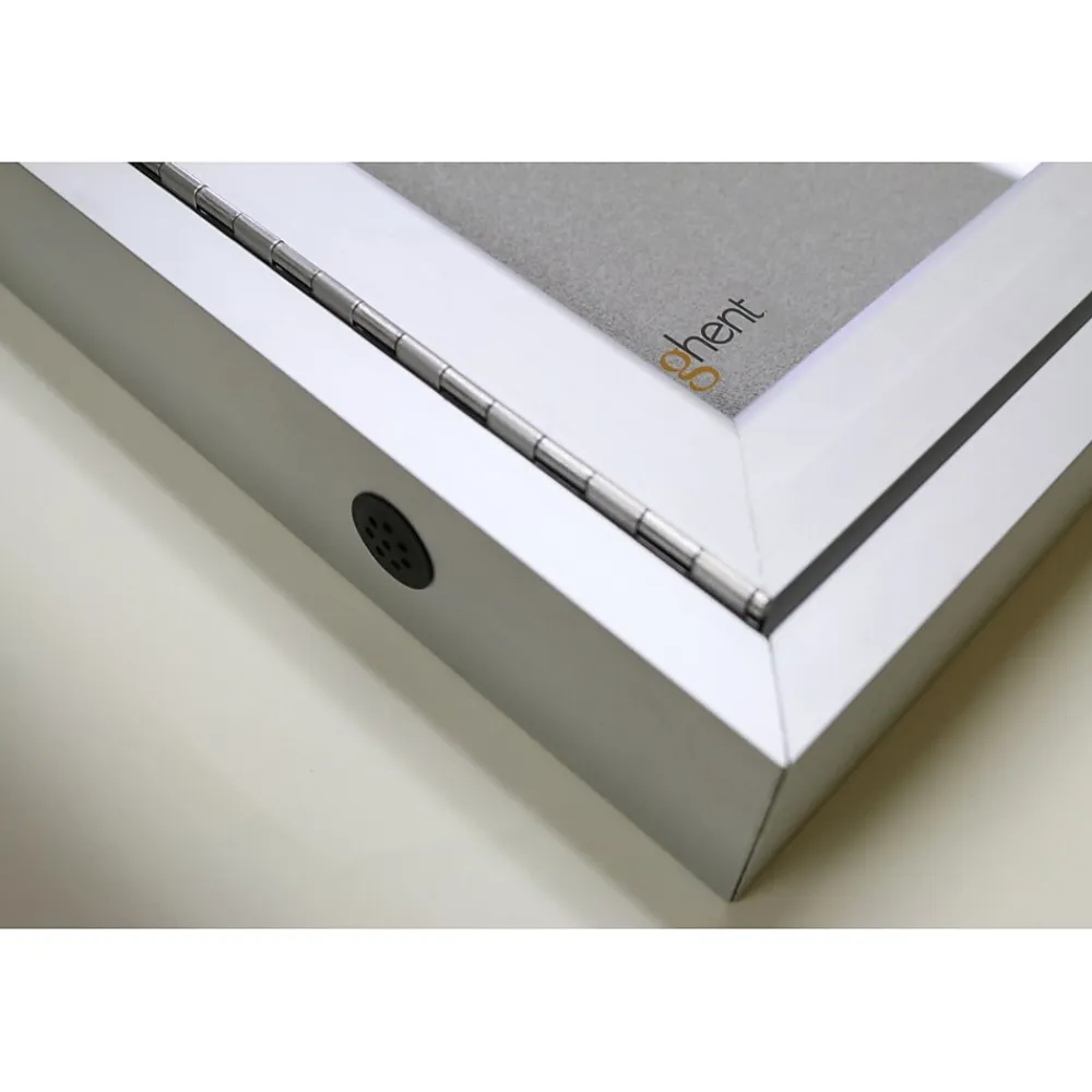 Bulletin*Ghent 24" H x 18" W Enclosed Vinyl Bulletin Board with Satin Frame, 1 Door (PA12418VX-193)