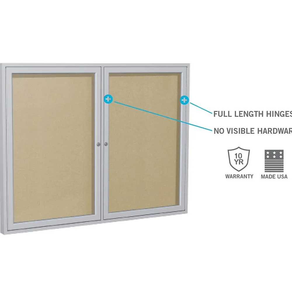 Bulletin*Ghent 24" H x 18" W Enclosed Vinyl Bulletin Board with Satin Frame, 1 Door (PA12418VX-193)