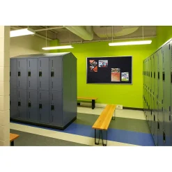 Bulletin*Ghent 4' H x 8' W Recycled Bulletin Board with Aluminum Frame, Confetti (ATR48-CF)