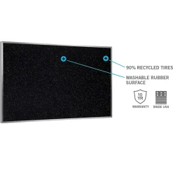 Bulletin*Ghent 4' H x 6' W Recycled Bulletin Board with Aluminum Frame, Black (ATR46-BK)
