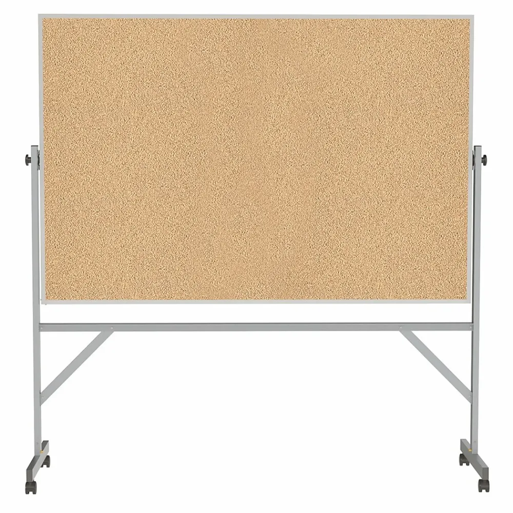 Bulletin*Ghent 4' H x 6' W Reversible Cork Bulletin Board with Aluminum Frame (ARKK46)