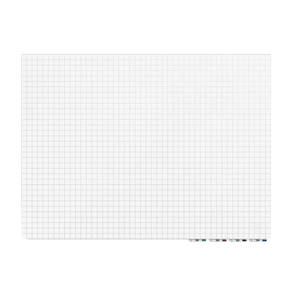 Dry Erase*Ghent Aria Grid Glass Dry-Erase Whiteboard, 4'H x 6'W (GRPARIASN21G-46)