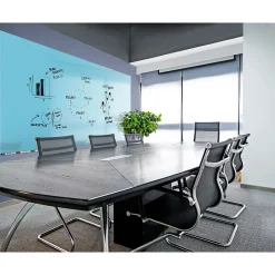 Dry Erase*Ghent Aria Low Profile Magnetic Glass Whiteboard, 4'H x 8'W, Blue (ARIASM48BE)