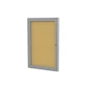 Bulletin*Ghent Cork Enclosed Bulletin Board, Satin Frame, 1.5'H x 2'W (PA12418K)