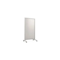 Dry Erase*Ghent EZ Glass Mobile Dry-Erase Whiteboard, Aluminum Frame, 75"H x 38"W (EZ1NA7538BG)