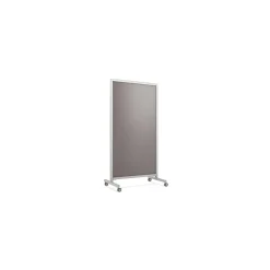Dry Erase*Ghent EZ Glass Mobile Dry-Erase Whiteboard, Aluminum Frame, 75"H x 38"W (EZ1NA7538SK)