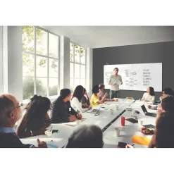 Dry Erase*Ghent Harmony 4'H x 5'W Magnetic Glass Whiteboard with Radius Corners, White (HMYRM45WH)