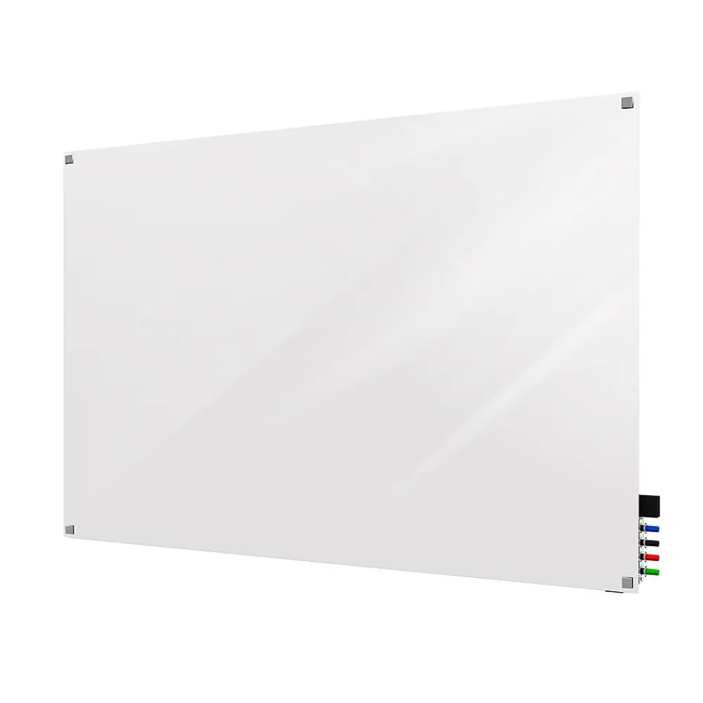 Dry Erase*Ghent Harmony 4'H x 6'W Magnetic Glass Whiteboard with Square Corners, White (HMYSM46WH)