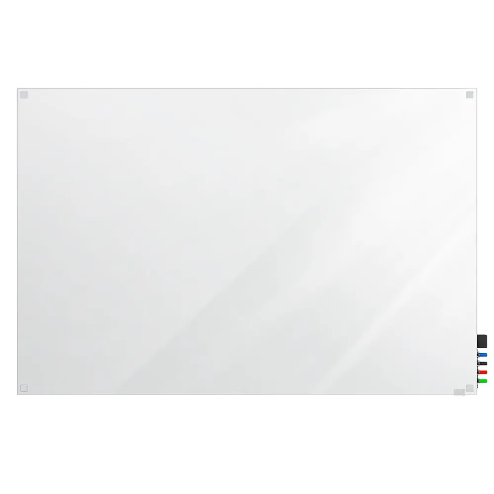 Dry Erase*Ghent Harmony 4'H x 6'W Magnetic Glass Whiteboard with Square Corners, White (HMYSM46WH)