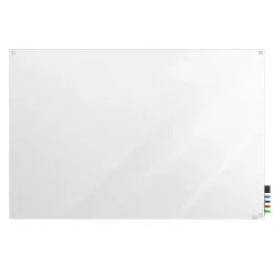 Dry Erase*Ghent Harmony Magnetic Glass Whiteboard with Square Corners, 4'H x 5'W, White (HMYSM45WH)