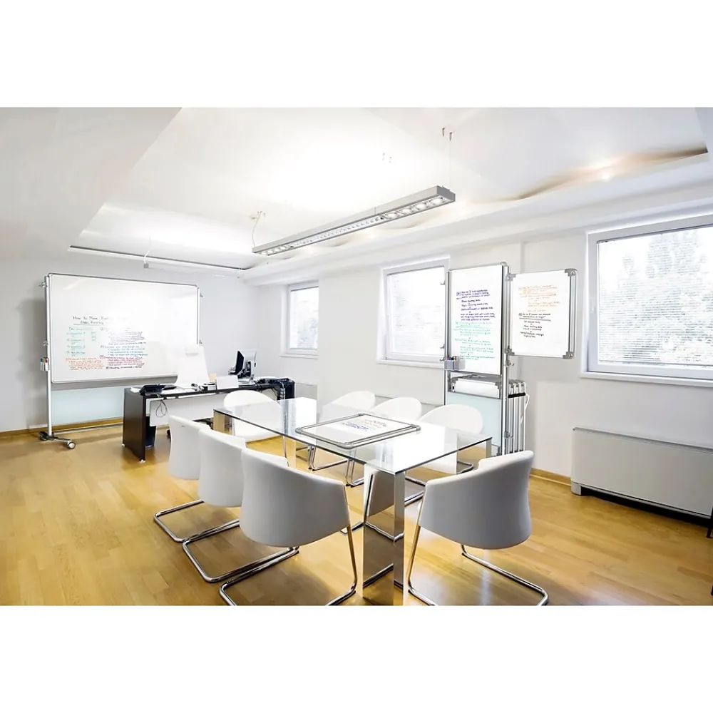 Dry Erase*Ghent Nexus IdeaWall 76"H x 76"W Mobile 2-Sided Porcelain Magnetic Whiteboard (NEX206MW-FR)