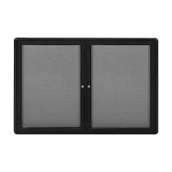 Bulletin*Ghent Ovation Fabric Enclosed Bulletin Board, Black Frame, 3'H x 4'W (OVK2-F91)