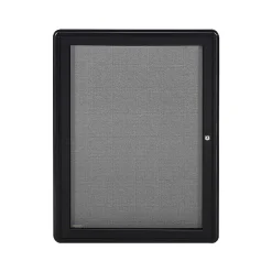 Bulletin*Ghent Ovation Fabric Enclosed Bulletin Board, Black Frame, 2'H x 3'W (OVK1-F91)