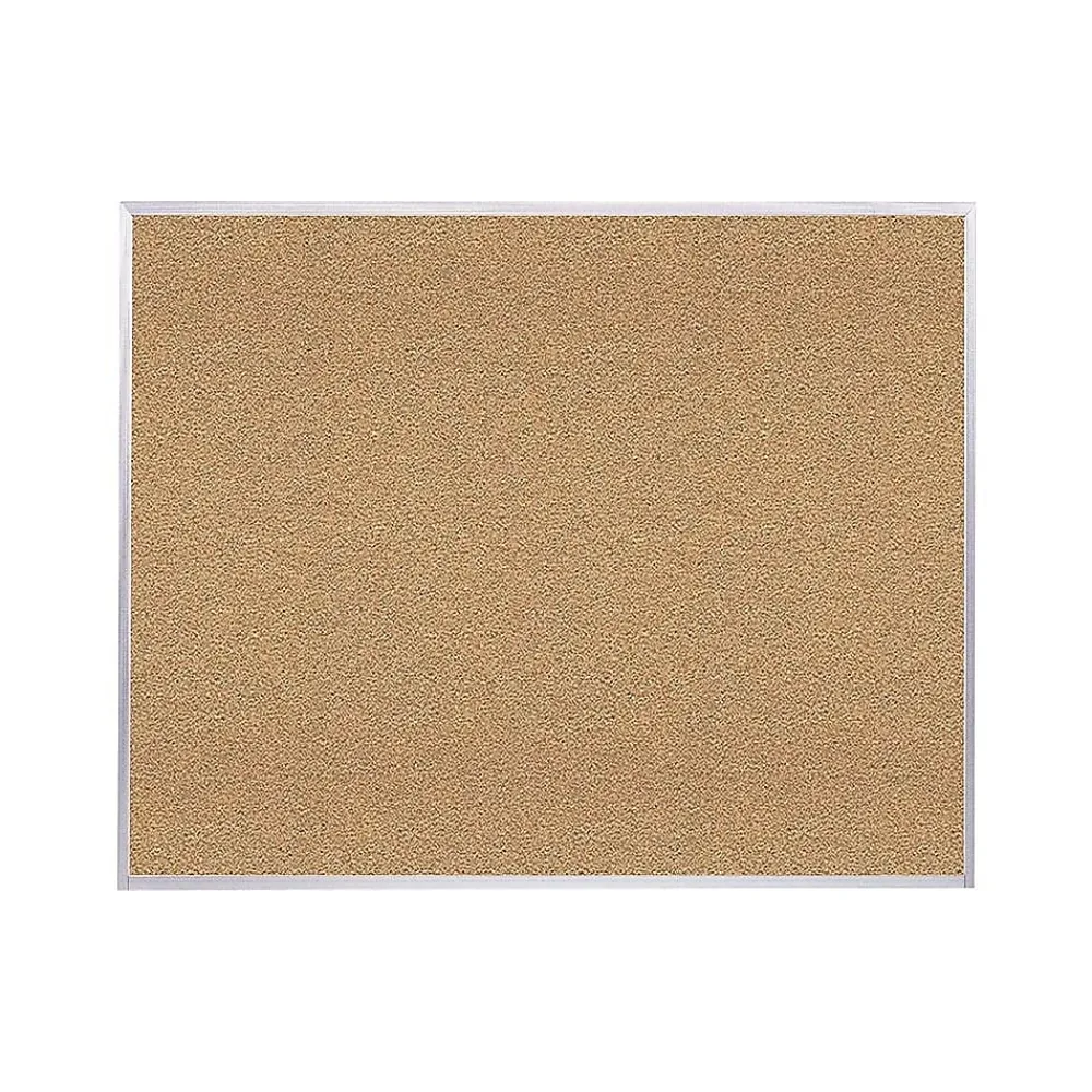 Bulletin*Ghent Traditional Cork Bulletin Board, Aluminum Frame, 4'H x 8'W (AK48)