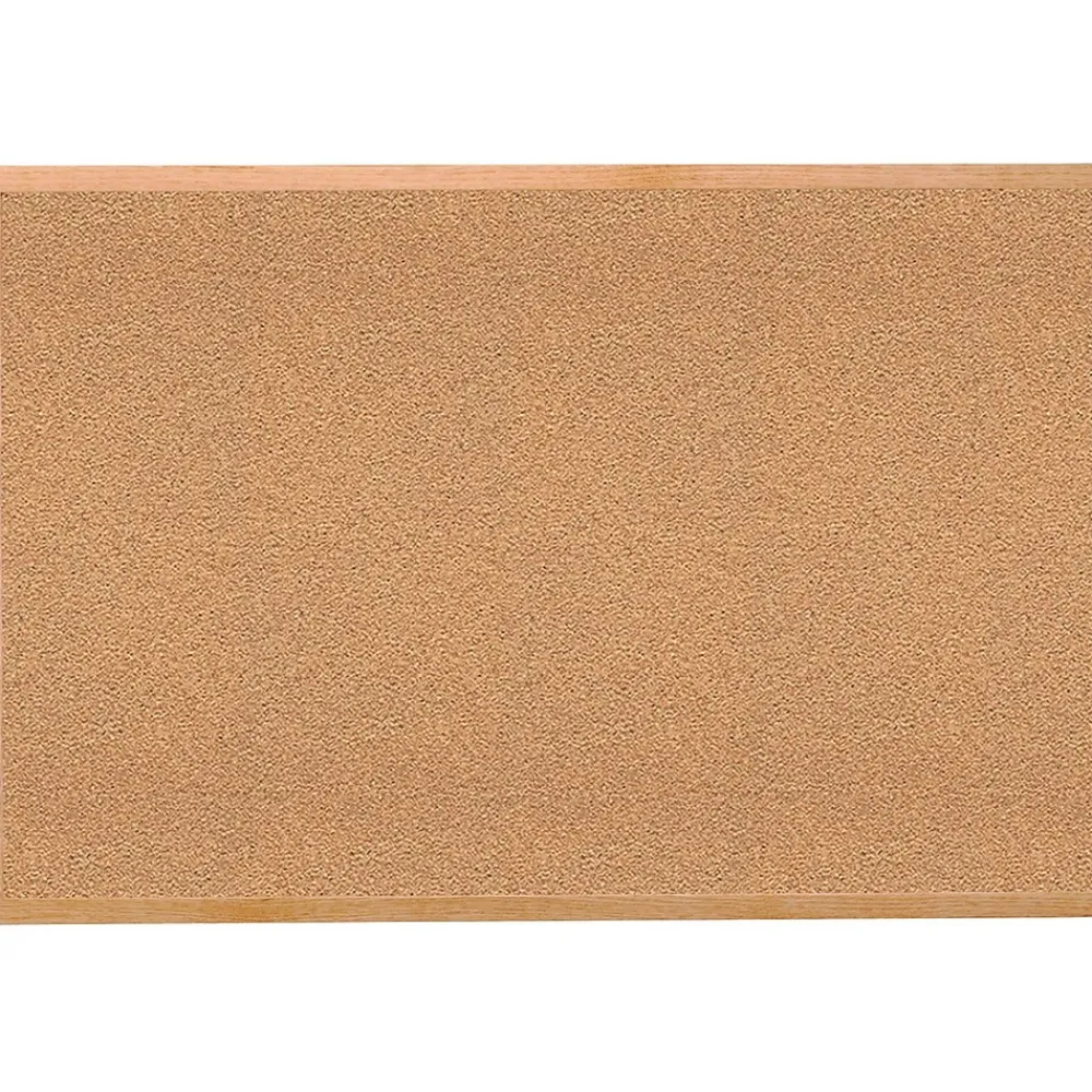 Bulletin*Ghent Traditional Natural Cork Bulletin Board, Wood Frame, 4'W x 3'H (1434-1)