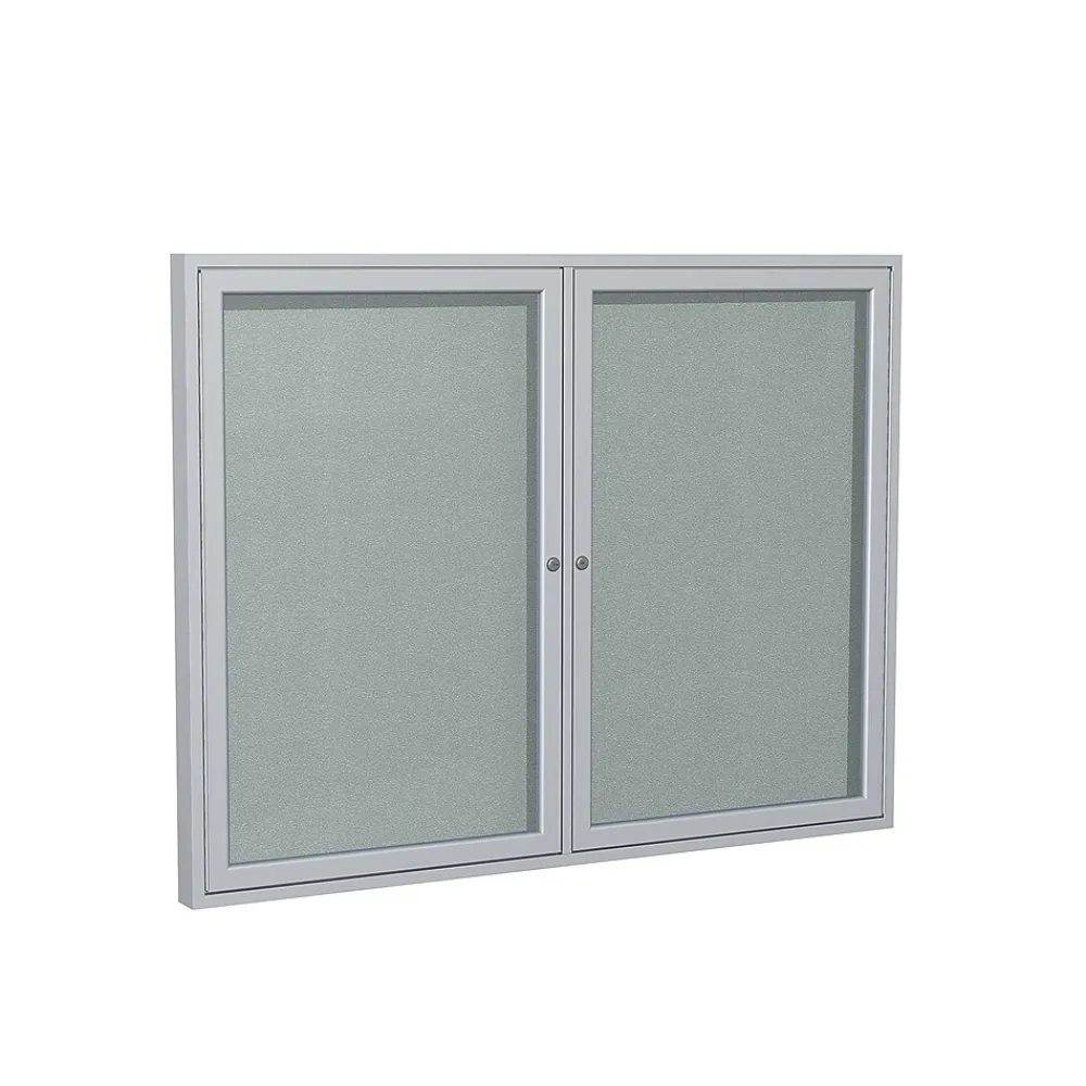 Bulletin*Ghent Vinyl Enclosed Bulletin Board, Satin Frame, 3'H x 4'W (PA23648VX-193)