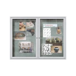 Bulletin*Ghent Vinyl Enclosed Bulletin Board, Satin Frame, 3'H x 4'W (PA23648VX-193)
