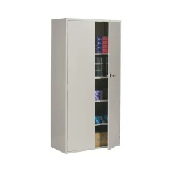 Storage Cabinets*Global 9300 72" Steel Storage Cabinet with Four Shelves, Light Gray (9336-S72L-LGR)