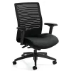 Office Chairs*Global Loover Quilt Fabric Mesh Medium Back Weight Sensing Synchro Tilter Chair, Black