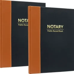 Accounting & Record Journals*Global Printed Products Notary Public Record Book, 8.5" x 11", Black/Tan (GPP-0094-A)