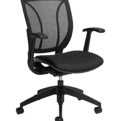 Office Chairs*Global Roma Mid-Back Mesh/Fabric Task Chair, Coal (1906MBBKUR22)
