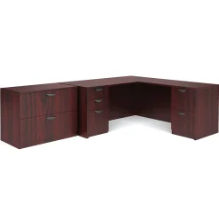 L-Desks*Global Superior BUNDLE14 Workstation, Mahogany