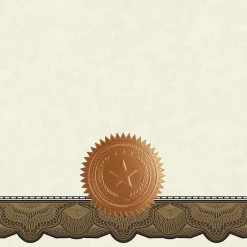 Awards & Certificates*Great Papers Cambridge Certificates, 8.5" x 11", Beige/Gold, 10/Pack (2020004)