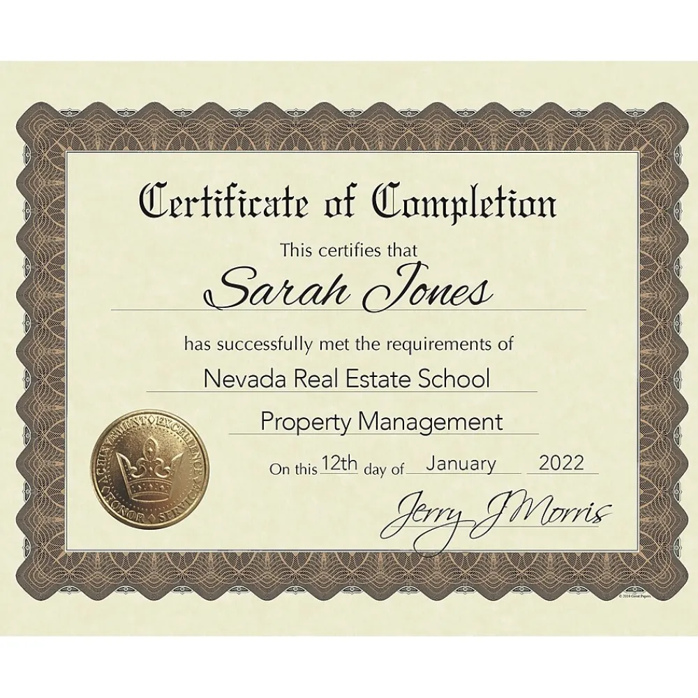Awards & Certificates*Great Papers Certificates, 8.5" x 11", Gold, 18/Pack (20104236)