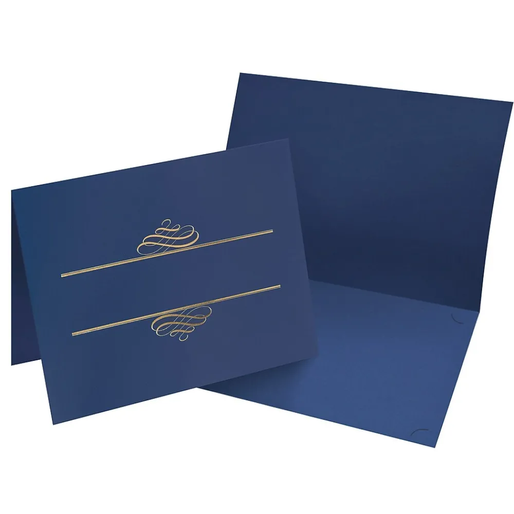 Awards & Certificates*Great Papers Embossed Foil Certificate Holders, 8.5" x 11", Navy, 5/Pack (903119)