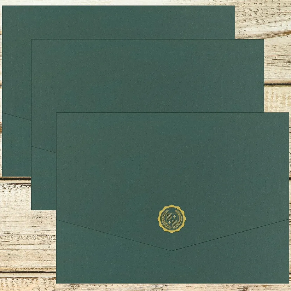 Awards & Certificates*Great Papers Hunter Certificate Holders, 9.375" x 12", Green, 5/Pack (20103780)