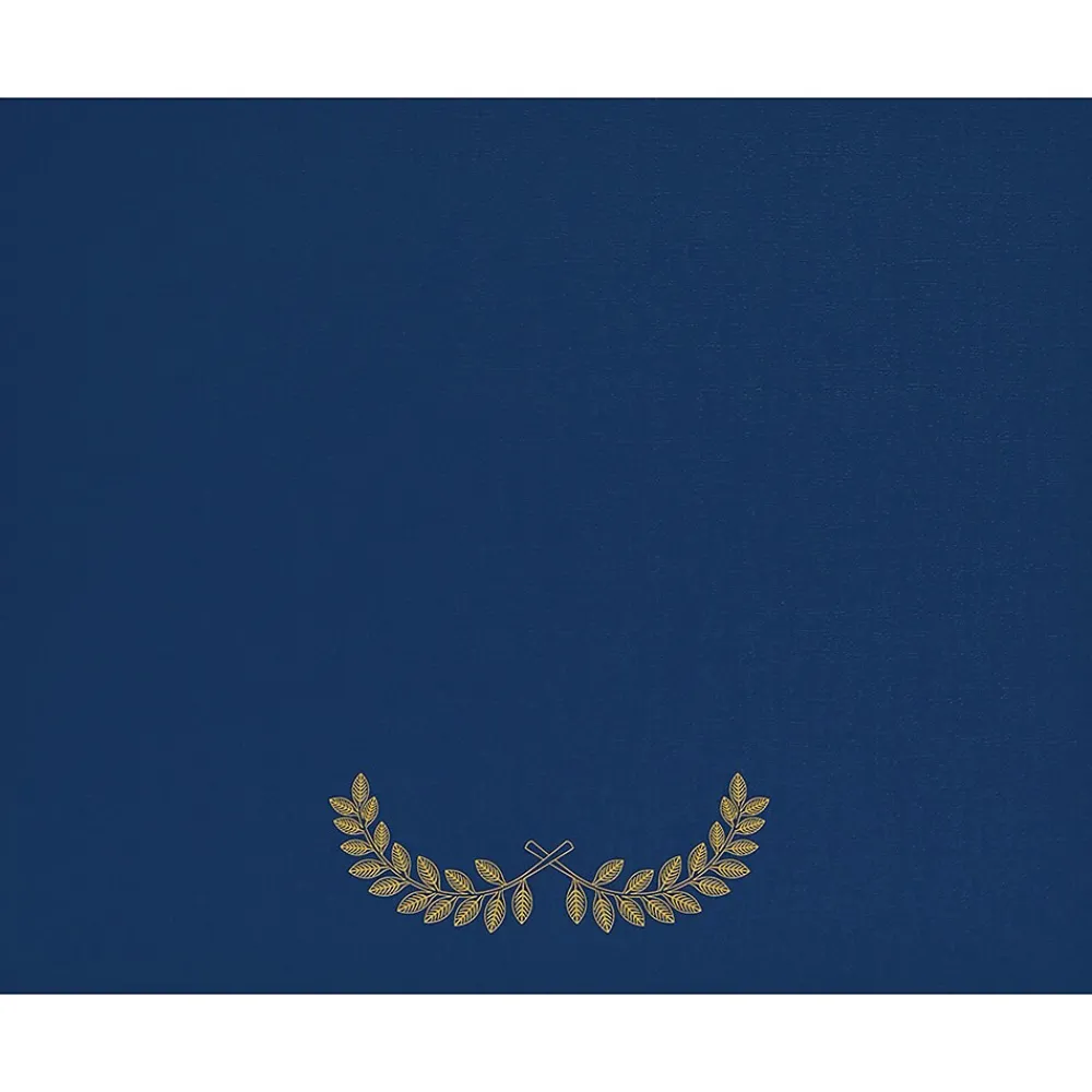 Awards & Certificates*Great Papers Laurel Certificate Holders, 9.34" x 12", Blue/Gold, 5/Pack (2017046)
