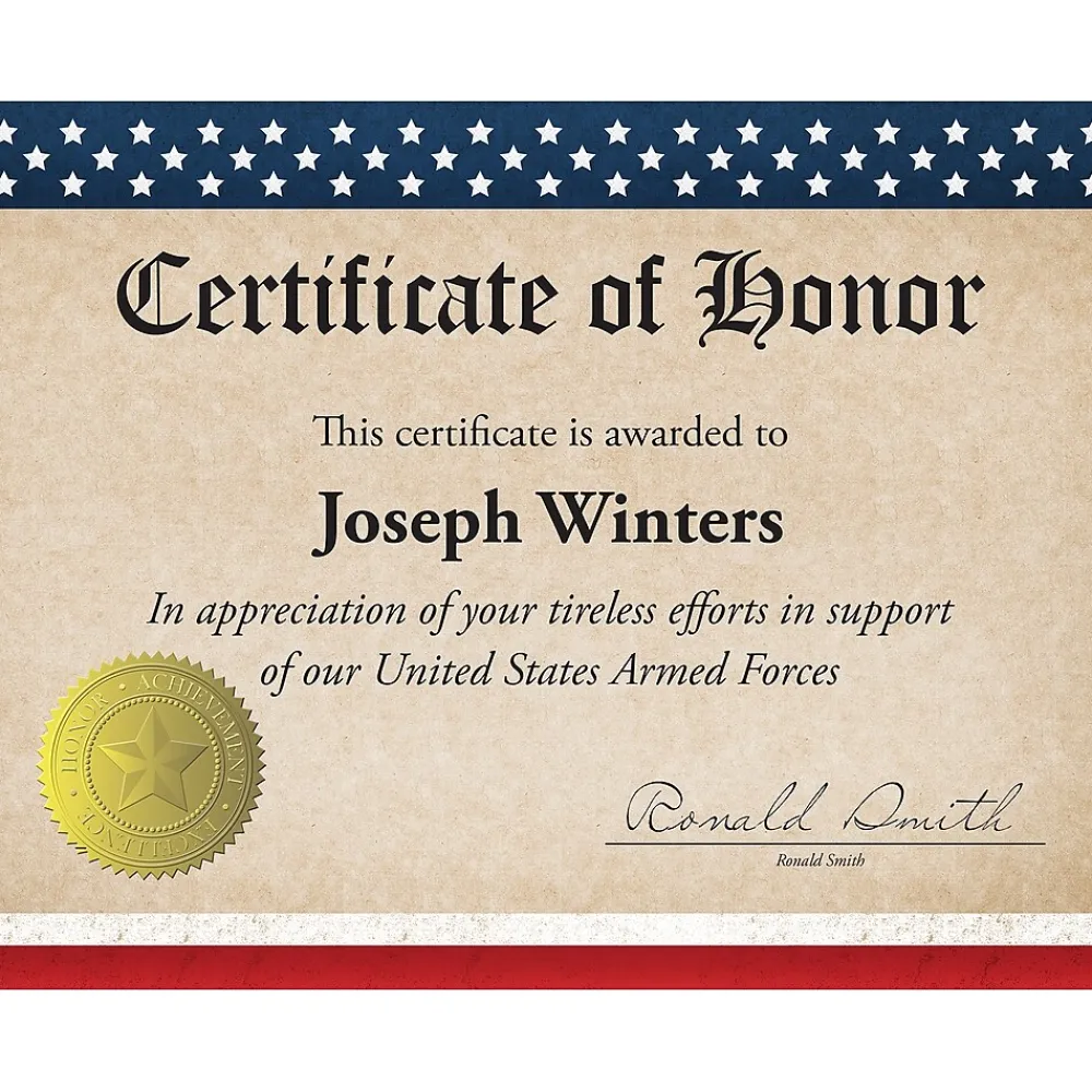 Awards & Certificates*Great Papers Patriotic Certificates, 8.5" x 11", Multicolor, 25/Count(2015083)