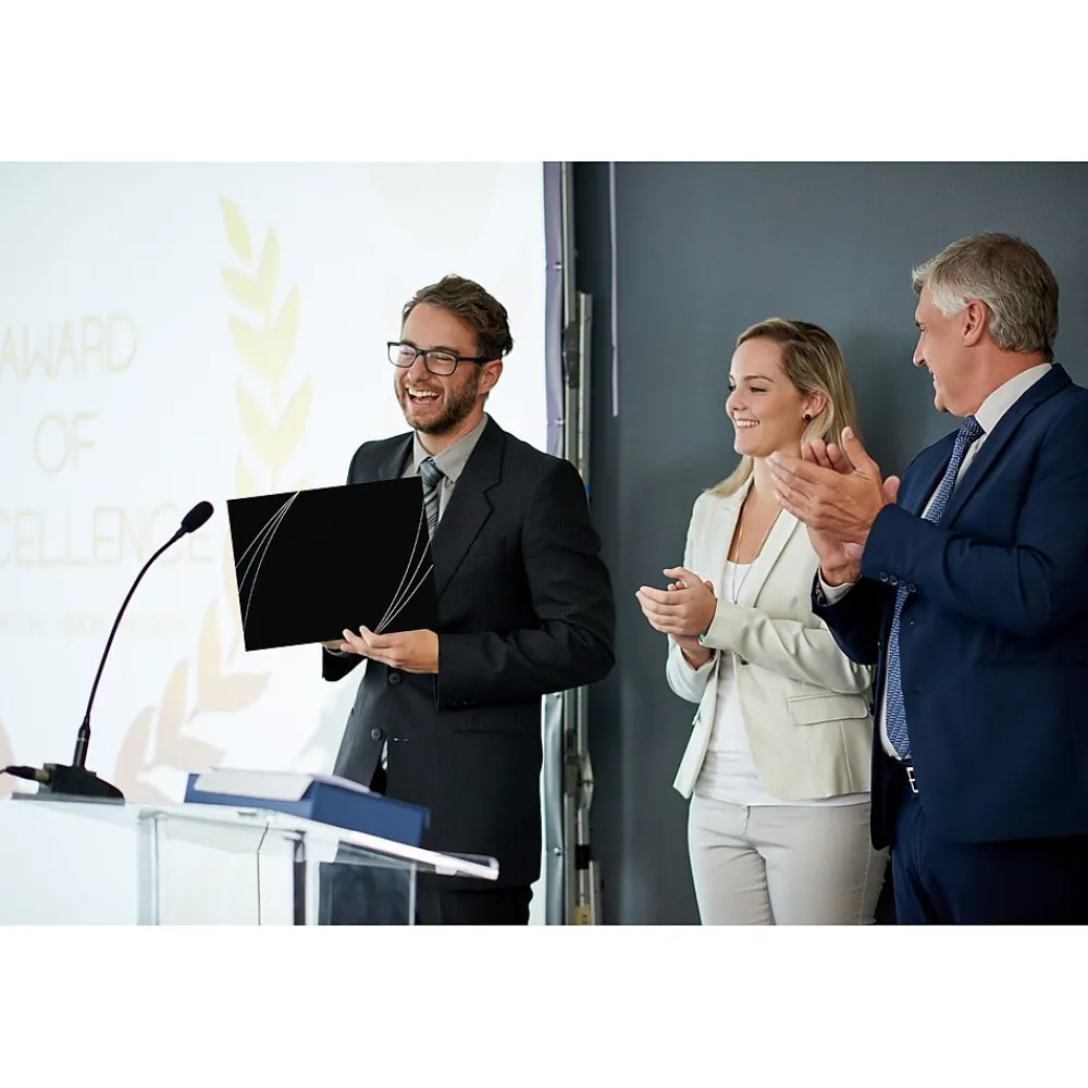 Awards & Certificates*Great Papers Petal Touch Certificate Holders, 9.34" x 12", Modern Black, 5/Pack (2019002)