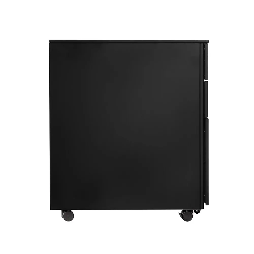 File Cabinets*Gry Mattr 3-Drawer Mobile Vertical File Cabinet, Letter/Legal Size, Lockable, 23.62"H x 15.35"W x 20.47"D, Black (GMCC-00849)